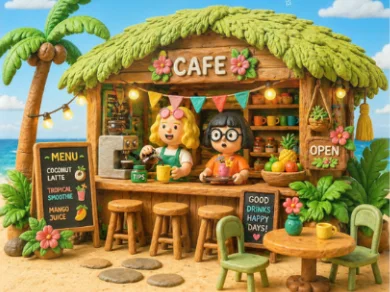 Honi & Focus 南の島のカフェの画面